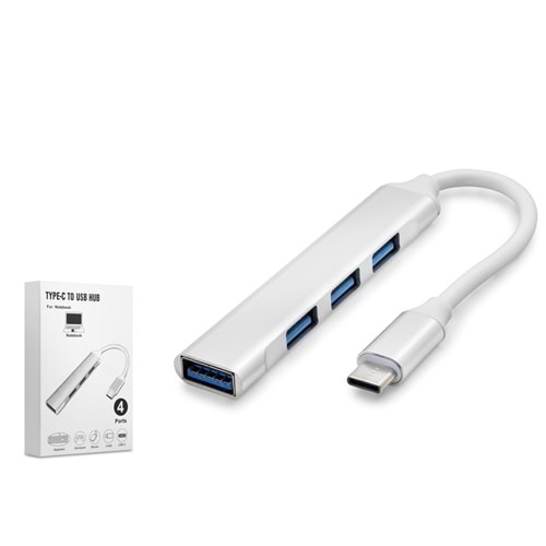 HADRON HDX7032 Type-C USB 2.0 Hub 4 Port - Beyaz