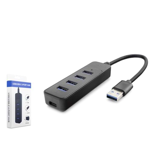 HADRON HDX7046 USB 3.0 Hub 4 Port - Siyah