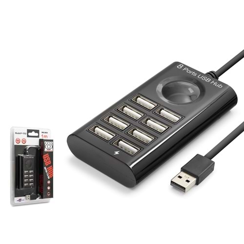 HADRON HDX7052 USB Hub 8 Port 1 m - Siyah