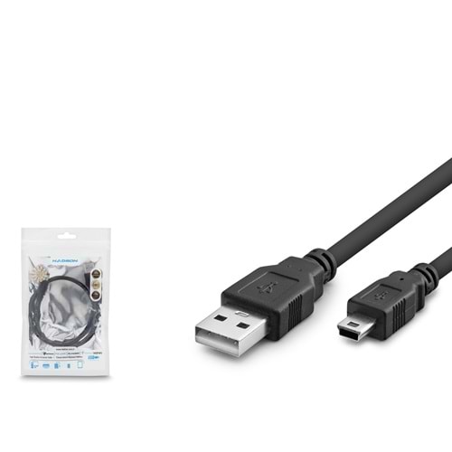 HADRON HDX7524 USB Mini V3/5Pin to USB Kablo 50 cm - Siyah