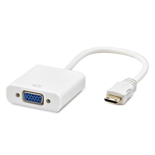 HADRON HDX7771 Mini HDMI to VGA Dişi Görüntü Dönüştürücü 1080p - Beyaz