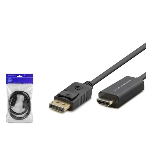 HADRON HDX7775 DisplayPort to HDMI Görüntü Kablosu 120 Hz 1.8 m - Siyah