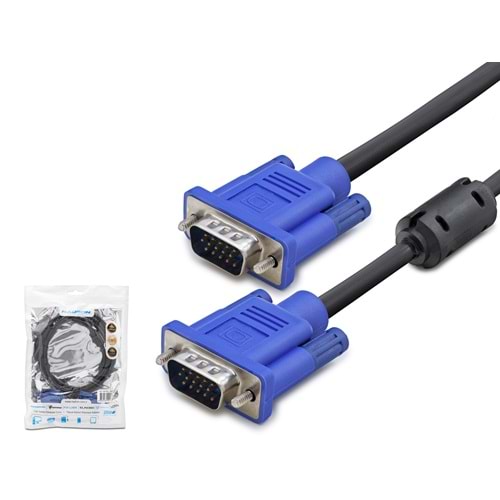 HADRON HDX7786 VGA Kablo OD 8.0 mm A Kalite 20 m - Siyah Mavi