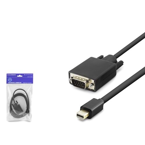 HADRON HDX7802 Mini DisplayPort to VGA Görüntü Kablosu 1.8 m - Siyah