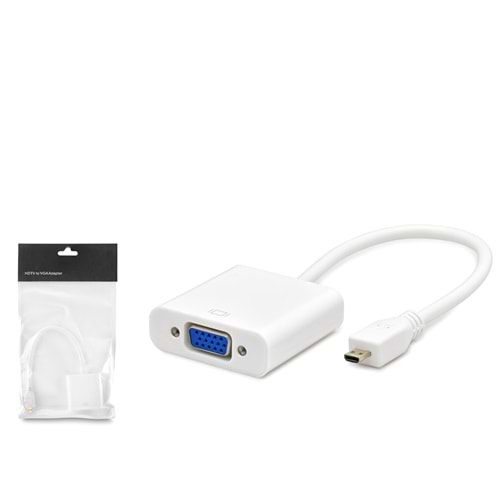 HADRON HDX7810 Micro USB to VGA Dişi Görüntü Dönüştürücü 1080p - Beyaz