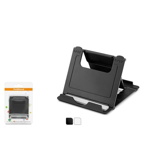 HADRON HDX8004 Katlanır Ayarlanabilir Masaüstü Telefon Standı Plastik - Siyah Beyaz