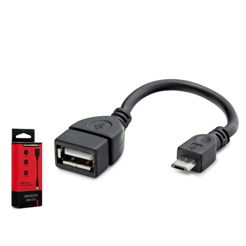 HADRON HN4590K Micro USB to USB OTG Kablo - Siyah