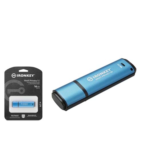 KINGSTON IKVP50C-16GB Vault Privacy 50C USB Flash Bellek 16 GB - Mavi