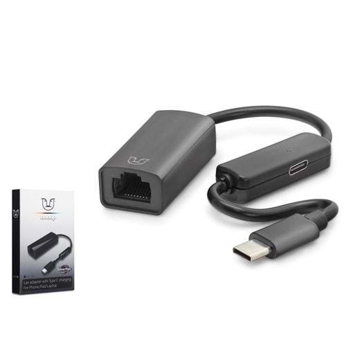 NONAP L118 Type-C to Ethernet Adaptör PD Güç Destekli - Siyah