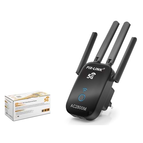 PIX-LINK LV-AC27Q WiFi Repeater / Router / AP AC2800 Dual Band 5 Ghz - Siyah
