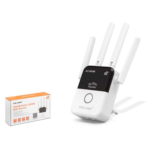 PIX-LINK LV-AC35Q WiFi Repeater / Router / AP AC3800 Dual Band 5 Ghz - Siyah Beyaz