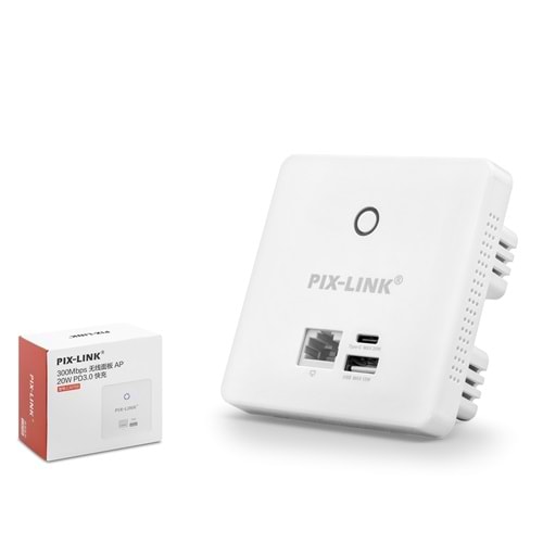 PIX-LINK LV-CAP08 Duvar Tipi WiFi Access Point PoE Destekli 300 Mbps - Beyaz