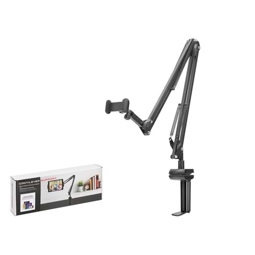 NODAR ND1051 Mafsallı Kollu Masa Kenarı Telefon ve Tablet Standı - Siyah