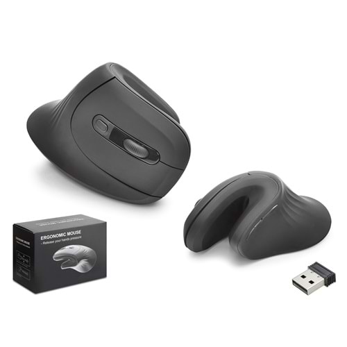 NODAR ND1213 Ergonomik Dikey Gaming Mouse Dual Mode 3200 DPI 6 Tuş RGB - Siyah