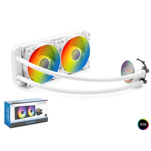 NODAR ND2504 ARGB Sıvı Soğutmalı İşlemci Fanı 240 mm - Beyaz