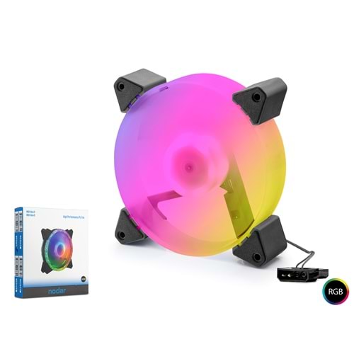 NODAR ND2664 Kasa Fanı 5. Nesil RGB 12 cm - Siyah