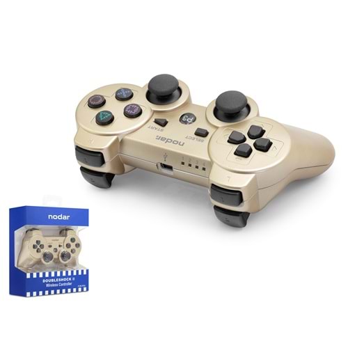 NODAR ND600J-KH Bluetooth GamePad Oyun Kolu PS3 Uyumlu DoubleShock III Gold Kutu Hasarlı