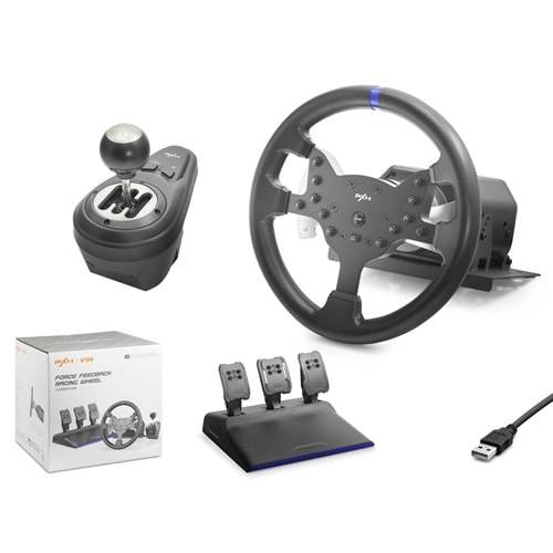 NODAR ND704 PXN V99 Direksiyon Seti 3.2Nm Çift Motorlu Force Feedback 3 Pedallı PS4 PC Xbox Uyumlu - Siyah