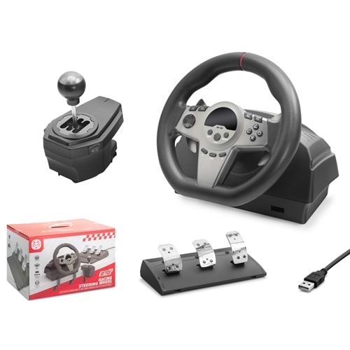 NODAR ND707 Direksiyon Seti 270° PS4 PS3 PC Xbox One Xbox Series X|S Switch Uyumlu - Siyah