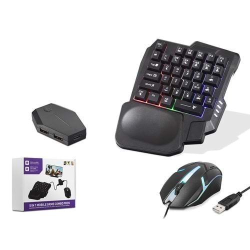 NODAR ND762 Mobil Oyun Klavye Mouse Dönüştürücü Adaptör USB PUBG Uyumlu - Siyah