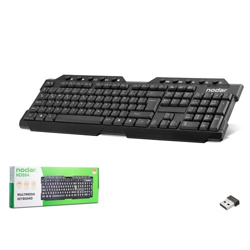 NODAR ND864 Kablosuz Multimedia Klavye - Siyah