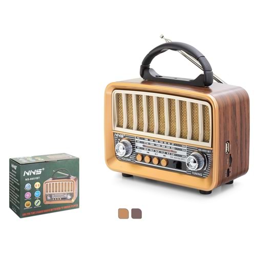 NNS NS6651BT Bluetooth Nostaljik Hoparlör FM 18 x 8.4 x 13.8 cm