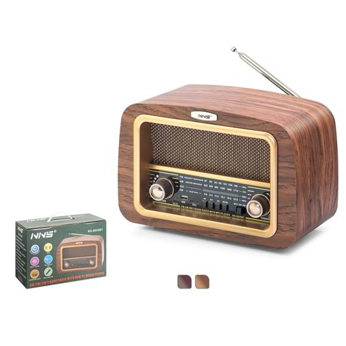 NNS NS6655BT Bluetooth Nostaljik Hoparlör FM 28.5 x 13.3 x 18.9 cm
