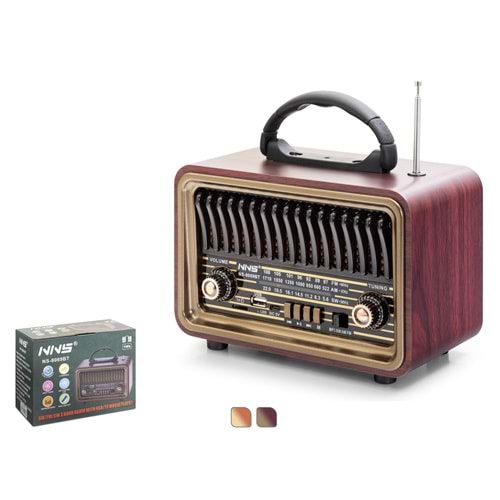 NNS NS8069BT Bluetooth Nostaljik Hoparlör FM 20 x 10.2 x 14.5 cm