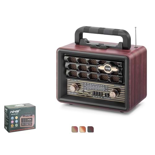 NNS NS8072BT Bluetooth Nostaljik Hoparlör FM 23.5 x 12 x 19 cm