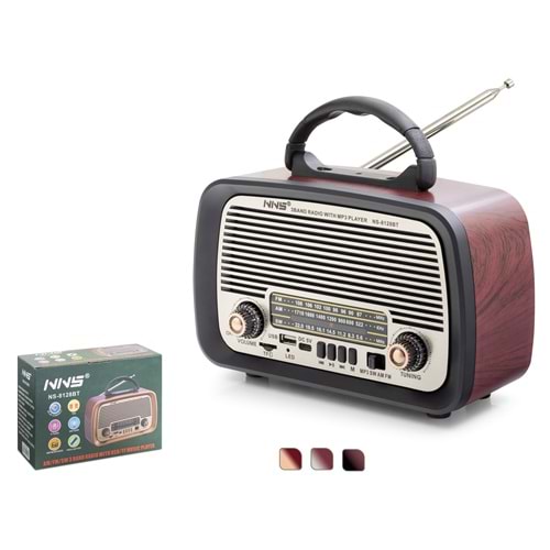 NNS NS8128BT Bluetooth Nostaljik Hoparlör FM 20 x 10.2 x 14.5 cm