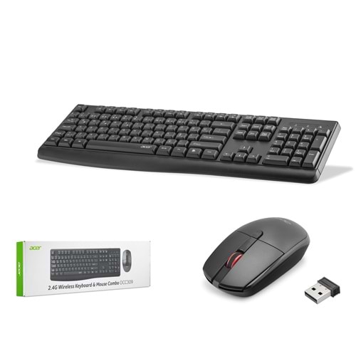 ACER OCC309 Kablosuz Klavye Mouse Seti 1600 DPI Siyah