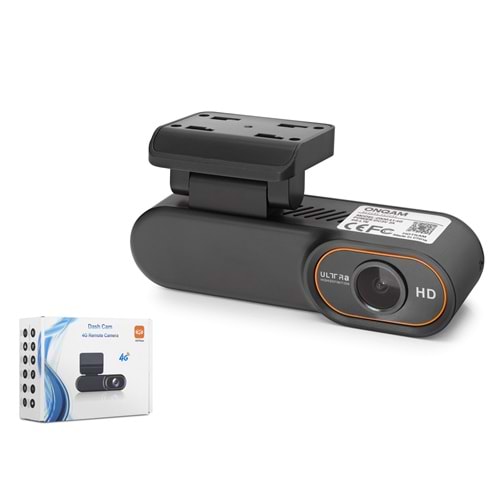 HOTKAM ONM-41 4G SIM Kartlı Araç Kamerası 3MP Tek Lens Dash Cam - Siyah