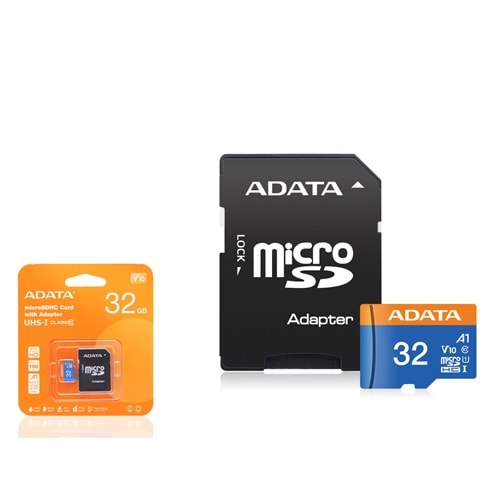 ADATA Premier 32 GB Micro SDHC Hafıza Kartı UHS-I Class 10 V10 A1 Adaptörlü Siyah