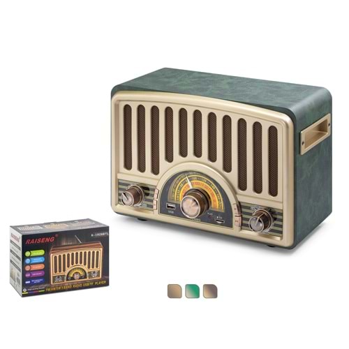 RAISENG R1928BTL Bluetooth Nostaljik FM Radyo USB TF Hoparlör
