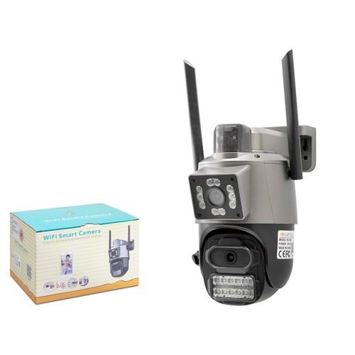 VENAS RX-38AI Wi-Fi Speed Dome IP Güvenlik Kamerası 2 x 2MP PTZ Gri Siyah