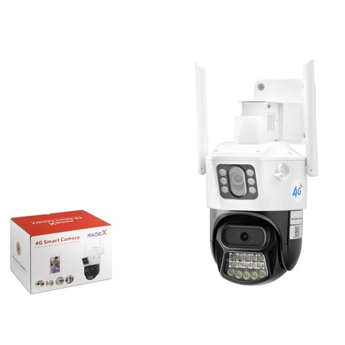 RADEX RX-394G 4G SIM Kartlı Speed Dome IP Güvenlik Kamerası 2 x 3MP 4 mm PTZ Beyaz
