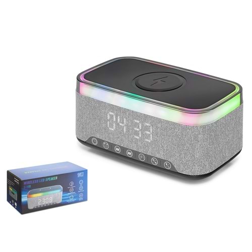 HADRON S300 Mini Bluetooth Hoparlör FM RGB - Siyah