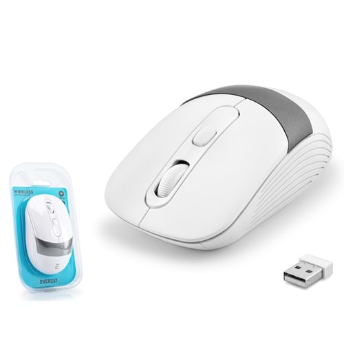 EVEREST SM18BG Kablosuz Mouse 1600 DPI Beyaz Gri