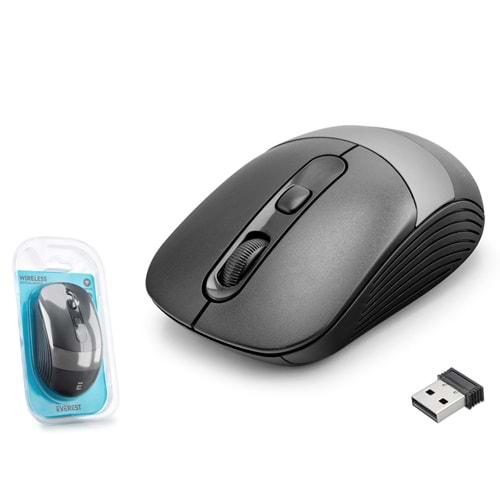 EVEREST SM18SG Kablosuz Mouse 1600 DPI Siyah Gri