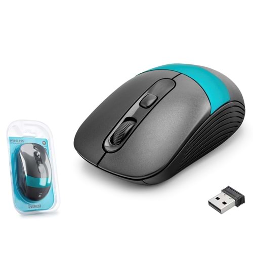 EVEREST SM18SM Kablosuz Mouse 1600 DPI Siyah Mavi