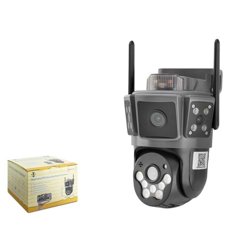 X5-TECH VN-99 Wi-Fi Speed Dome IP Güvenlik Kamerası 2 x 3MP 4 mm O-KAM PTZ Siyah