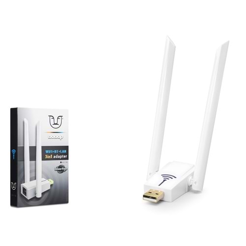 NONAP W119 USB WiFi Bluetooth Ethernet Adaptör 150 Mbps - Beyaz