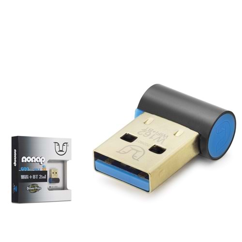 NONAP W162 USB WiFi Adaptör Dual Band Bluetooth 4.2 - Siyah
