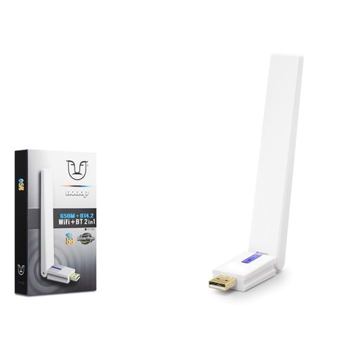 NONAP W169 USB WiFi Adaptör Dual Band Bluetooth 4.2 - Beyaz