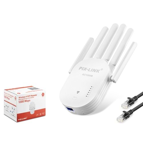 PIX-LINK LV-WR60T WiFi Repeater / Router / AP Dual Band 1200 Mbps - Beyaz