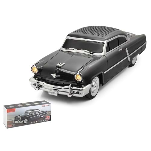 WSTER WS1957 Bluetooth Hoparlör FM Antika Araba Tasarımlı - Siyah