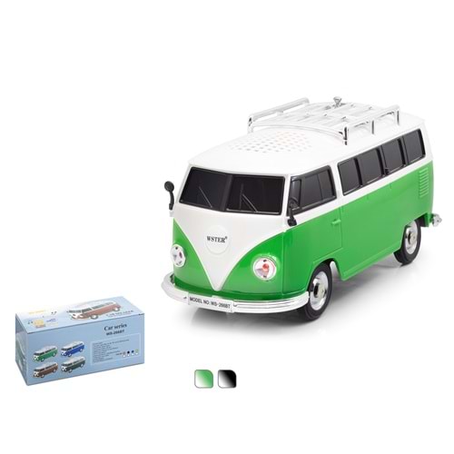 WSTER WS266BT Bluetooth Hoparlör FM Antika Minibüs Tasarımlı