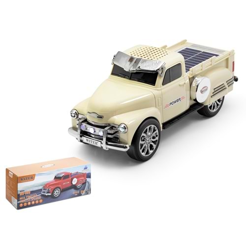 WSTER WS695 Bluetooth Hoparlör FM Antika Pickup Tasarımlı - Sarı