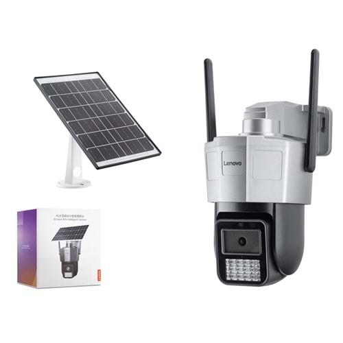 LENOVO X6T4G Smart Solar 4G SIM Kartlı IP Güvenlik Kamerası 3MP AOV PTZ - Siyah