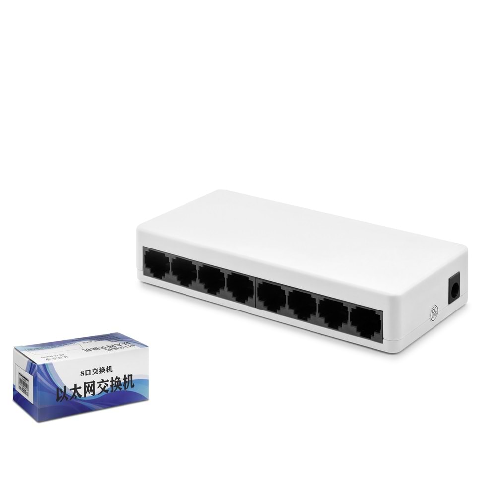HADRON HDX1341K Gigabit Ethernet Switch 8 Port Beyaz (Kutu Hasarlı)